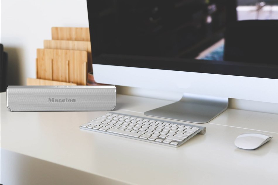 Maceton Portable Bluetooth 4.0 Speaker, Silver N4