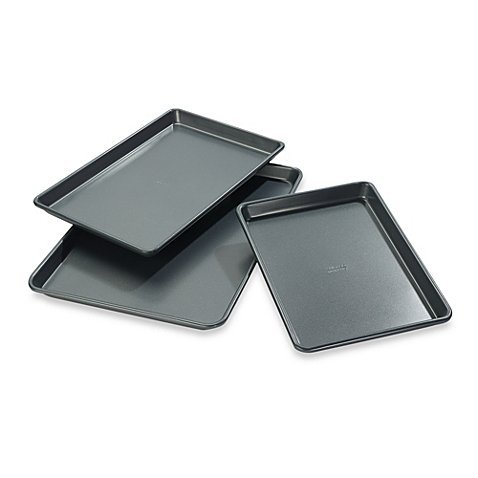 Professional Jelly Roll Pans with Armor-Glide Coating (Set of 3) by Chicago Metallic