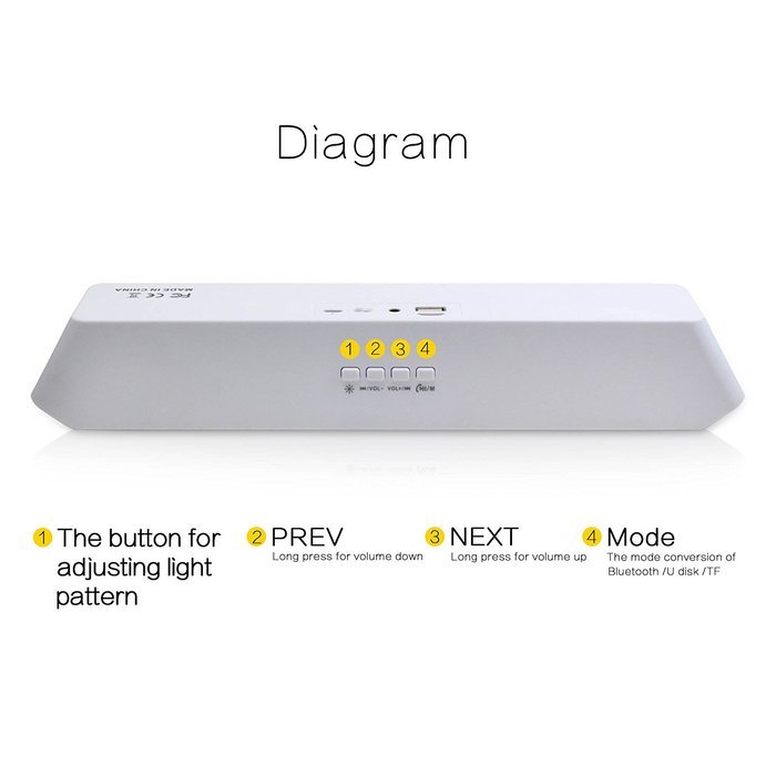 WESDAR Portable Wireless Stereo Bluetooth Speaker with LED Lights, Compatible with all Bluetooth Devices W-047 N6