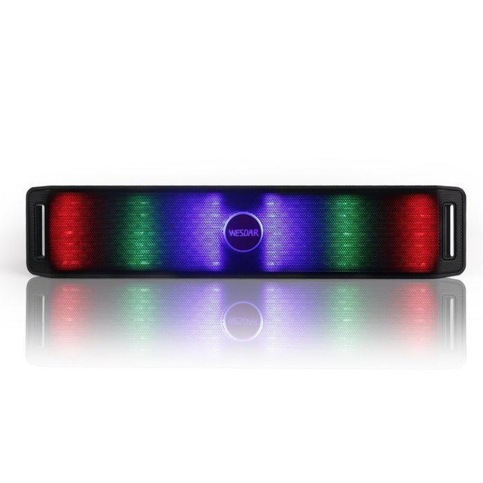 WESDAR Portable Wireless Stereo Bluetooth Speaker with LED Lights, Compatible with all Bluetooth Devices W-047 N8