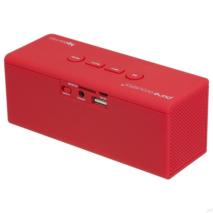 Pure Acoustics HipBox-mini Portable Bluetooth Companion Speaker with Aux + FM Radio and Phone Call Handling -... N6
