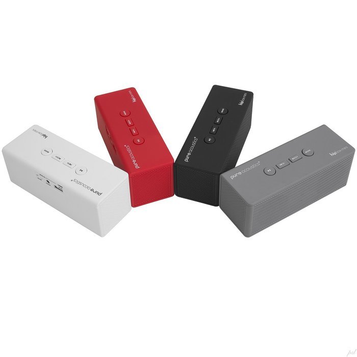 Pure Acoustics HipBox-mini Portable Bluetooth Companion Speaker with Aux + FM Radio and Phone Call Handling -... N7