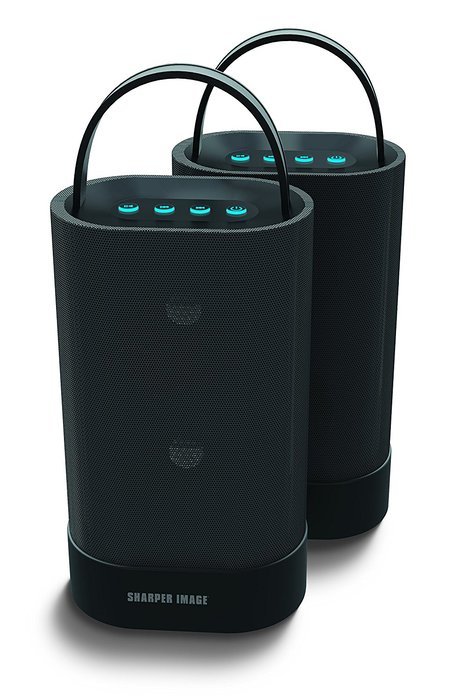 Sharper Image SBT615-2BK Two Wireless Bluetooth 4.0 Speakers, Works Together as Stereo or Separately (Black)