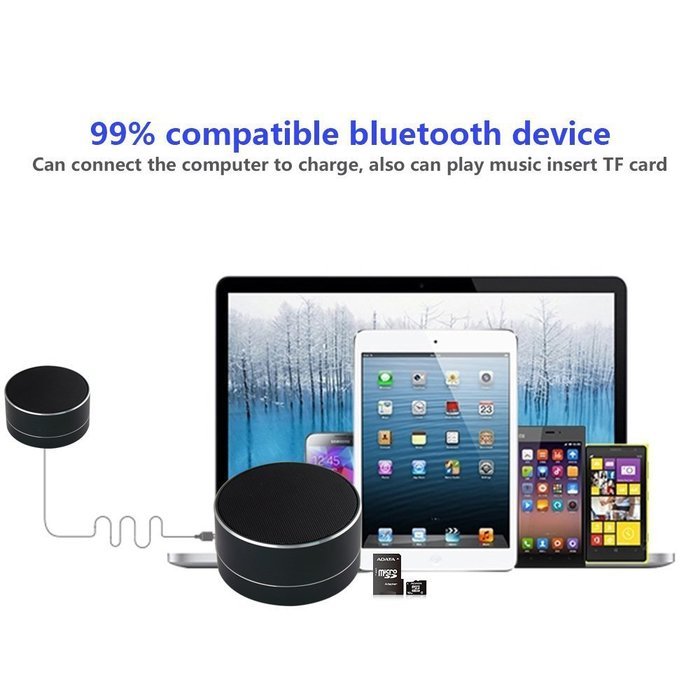 Bluetooth Speaker, GreenElec Mini Metal Enhanced Bass Wireless Portable Speaker With Built in Mic, USB and TF... N4