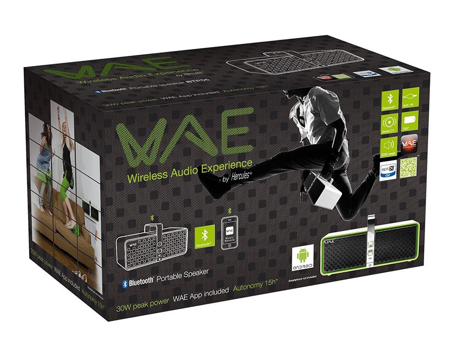 Hercules Wireless Bluetooth Speaker (White/Green) N7