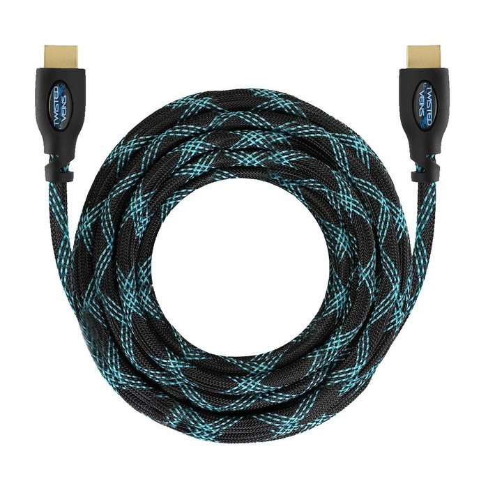 Twisted Veins 50&rsquo; High Speed HDMI Cable Truly 4K Capable + Right Angle Adapter and Three Micro Velcro Cable Ties... N3