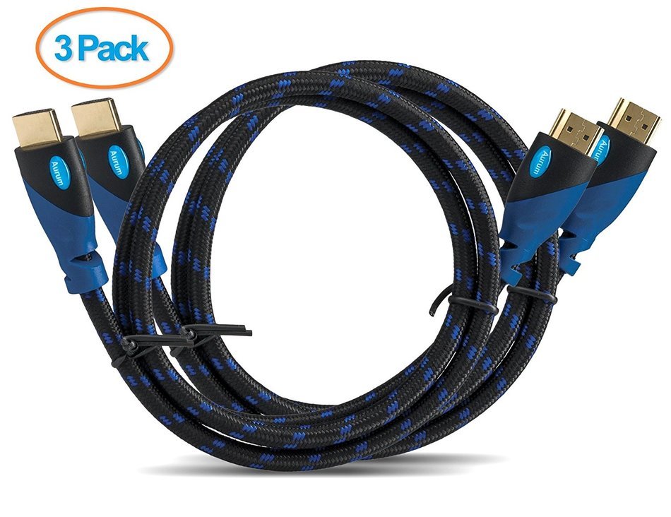 Aurum Ultra Series - High Speed HDMI Cable with Ethernet 2 Pack 6 Ft - Supports 3D & Audio Return Channel [Latest... N12