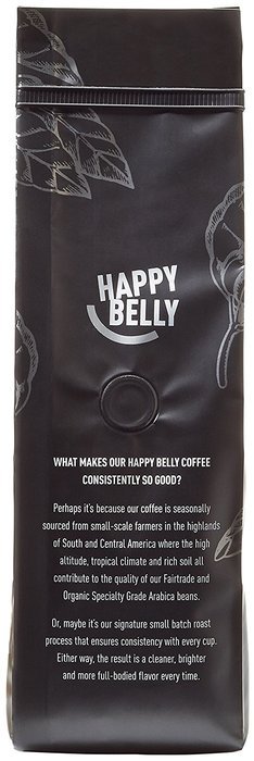 Happy Belly Breakfast Blend Organic Fairtrade Coffee, Medium Roast, Ground, 12 ounce N2