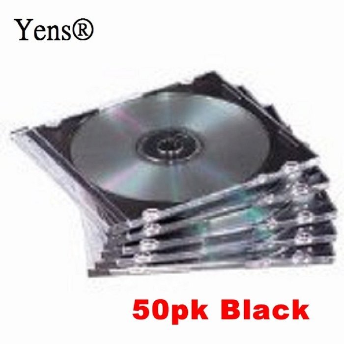 Yens CD Slim Slim CD Jewel Cases, Black, 100 Piece N3
