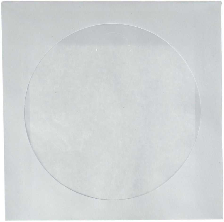 CD DVD White Paper Sleeves with Clear Window 1000 Pack N2