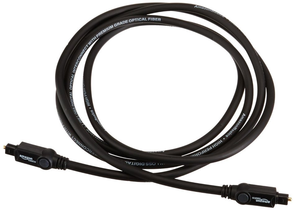 AmazonBasics Digital Optical Audio Toslink Cable - 6 Feet (1.8 Meters) N5