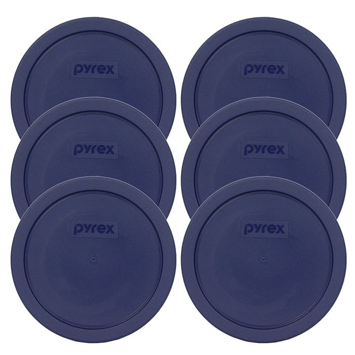 Pyrex Blue 3 Cup Round Storage Cover #7401-PC for Glass Bowls 4-Pack N2