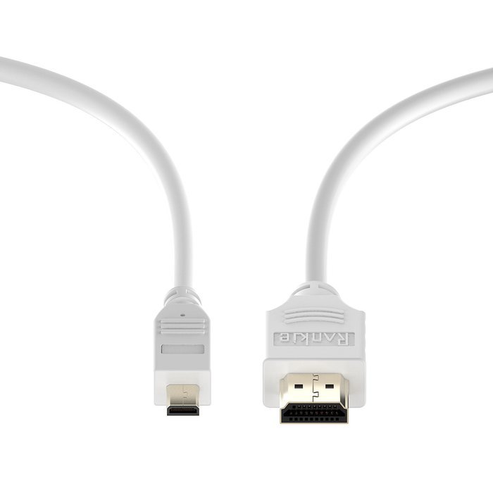 Micro HDMI to HDMI Cable, Rankie High-Speed HDMI to Micro HDMI HDTV Cable - 6FT Supports Ethernet, 3D, 4K and... N8