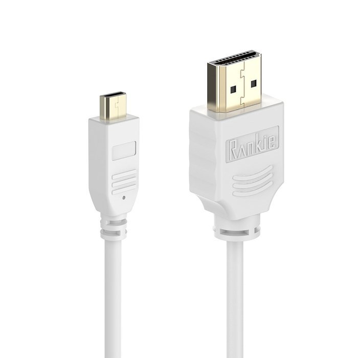 Micro HDMI to HDMI Cable, Rankie High-Speed HDMI to Micro HDMI HDTV Cable - 6FT Supports Ethernet, 3D, 4K and... N10