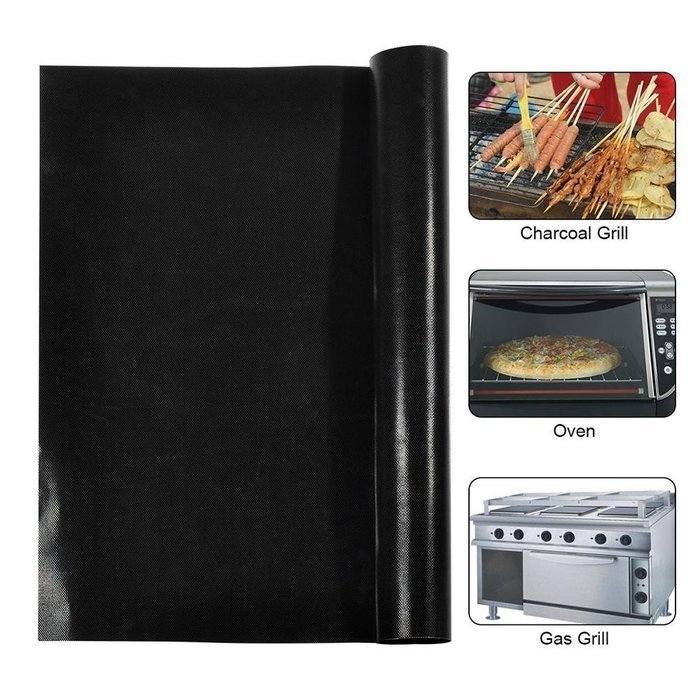 niceEshop(TM) Set of 3 Non-Stick BBQ Grill Mat Heat Resistant Barbecue Sheets For Grilling Meat, Veggies, Seafoodd N5