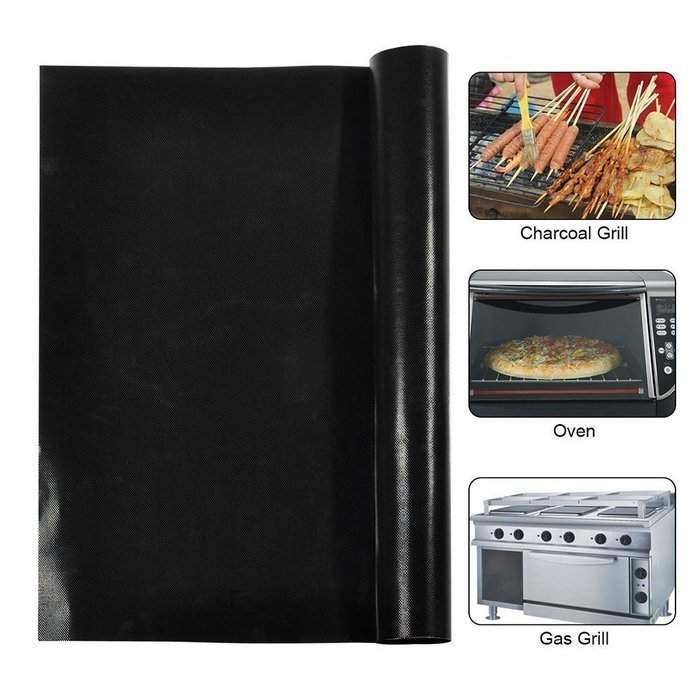 niceEshop(TM) Set of 3 Non-Stick BBQ Grill Mat Heat Resistant Barbecue Sheets For Grilling Meat, Veggies, Seafoodd N12
