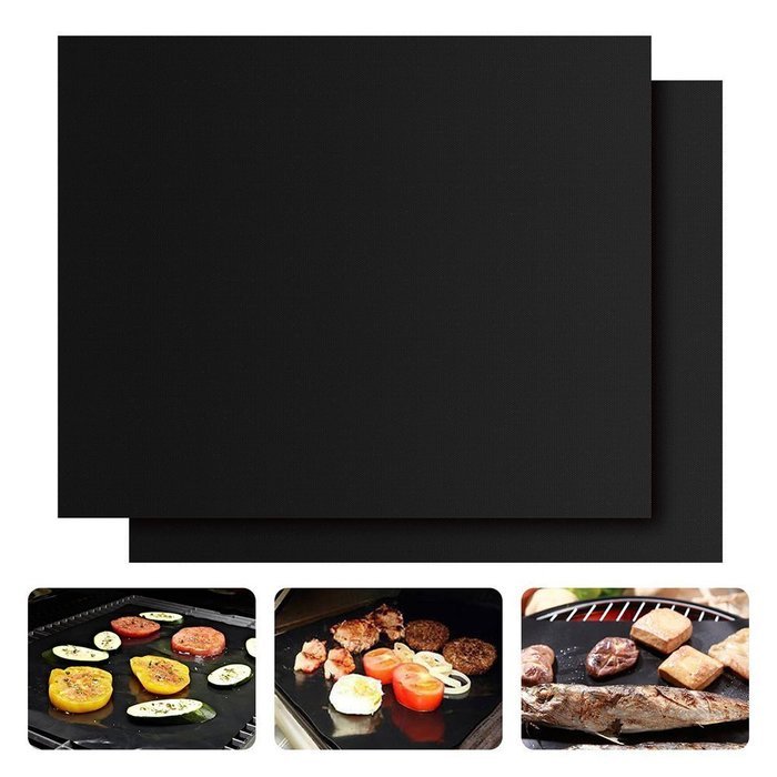 niceEshop(TM) Set of 3 Non-Stick BBQ Grill Mat Heat Resistant Barbecue Sheets For Grilling Meat, Veggies, Seafoodd N16
