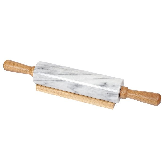 Creative Home Deluxe Marble Rolling with Cradle, White
