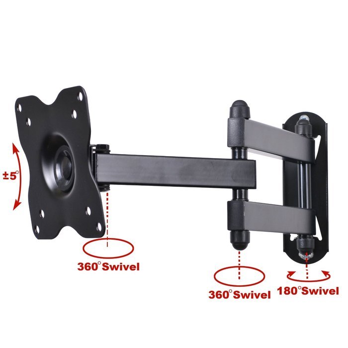 VideoSecu Articulating Arm Wall Mount for 15 to 27-Inch Panel ML12B, Black N3