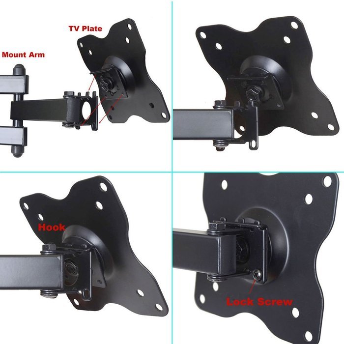 VideoSecu Articulating Arm Wall Mount for 15 to 27-Inch Panel ML12B, Black N5