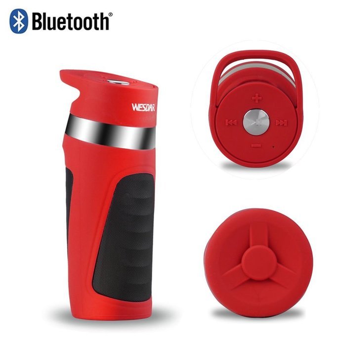 WESDAR Waterproof Sports Stereo Wireless Bluetooth Speaker with Mic and AUX Function for Smart Phones(K5-Bl) N2