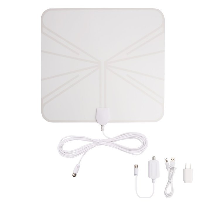 Powilling Amplified Indoor HDTV Antenna 50 Mile Range With Power Supply and 13.2ft Coax Cable N11