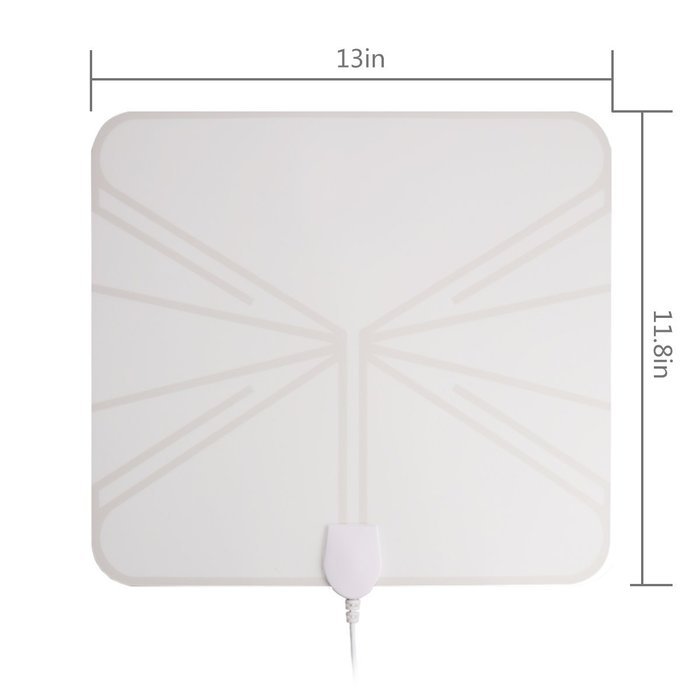 Powilling Amplified Indoor HDTV Antenna 50 Mile Range With Power Supply and 13.2ft Coax Cable N12