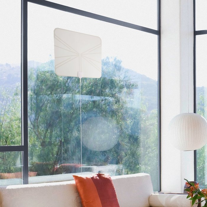 Powilling Amplified Indoor HDTV Antenna 50 Mile Range With Power Supply and 13.2ft Coax Cable N15