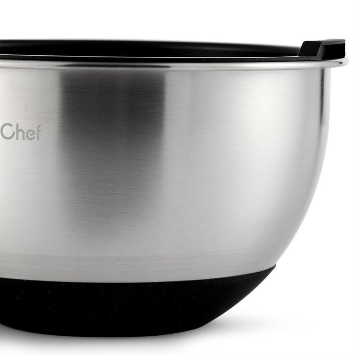 Mixing Bowls Set, X-Chef Professional Stainless Steel Mixing Bowls With Lids, Measurement Lines, Set of 5 Christmas... N8