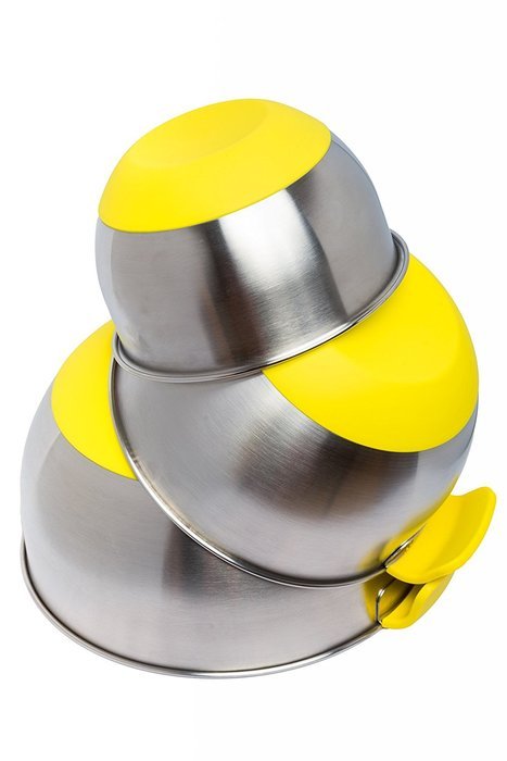 SPECIAL OFFER - 10 PIECE SET - 18/10 Stainless Steel Mixing Bowls with Handles, Lids, Spout, Non-slip Silicone... N23