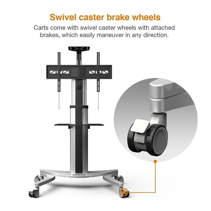 Loctek P2 Mobile TV Floor Cart for LCD LED Plasma Flat Panels Stand with Wheels Mobile fits 32''-70'' N4