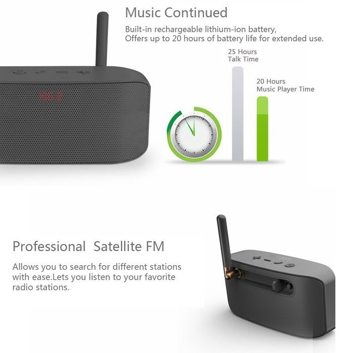 GranVela F11 Dual-Driver Portable Bluetooth Wireless Ultra Long Stereo Enhanced Bass Speaker with built-in Microphone... N3