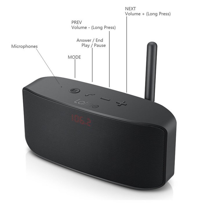 GranVela F11 Dual-Driver Portable Bluetooth Wireless Ultra Long Stereo Enhanced Bass Speaker with built-in Microphone... N10