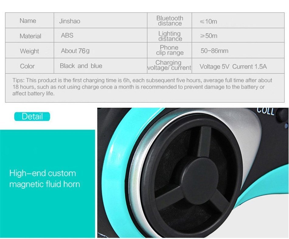 West Biking Convenient 3.0/4.0 Bicycle Phone Mount Holder 4400MAH Power Bank Bike LED Light Bluetooth Cycling... N9