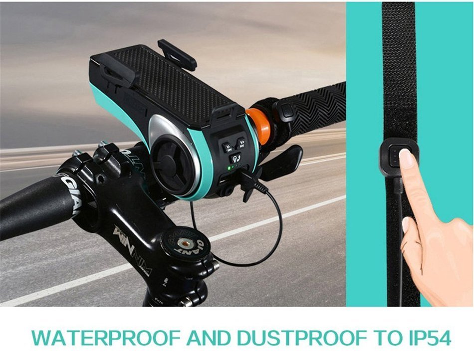 West Biking Convenient 3.0/4.0 Bicycle Phone Mount Holder 4400MAH Power Bank Bike LED Light Bluetooth Cycling... N11