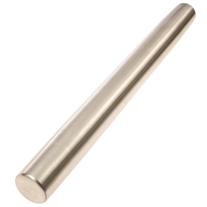 Professional French Rolling Pin for Baking &ndash; Smooth Stainless Steel Metal & Tapered Design Best for Fondant, Pie...