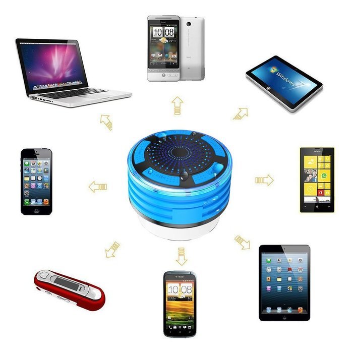 [IP67 Certified] Bluetooth Shower Waterproof Speaker - BOOMER VIVI Water Resistant Wireless Speaker with Suction... N3