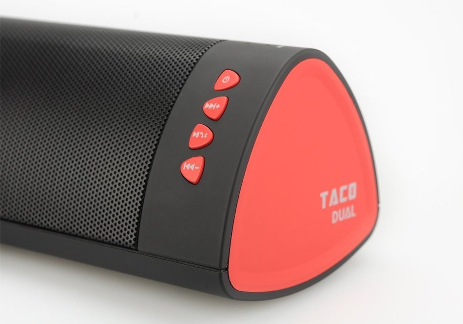 iDeaUSA Dual Taco Bluetooth Speakers - Bluetooth 4.1 + EDR, NFC, 2 X6 Watt Speakers, Stereo Sound, 1400mAh Battery N3
