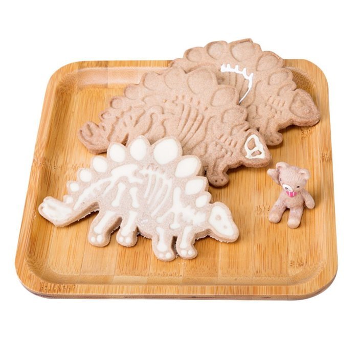LOHOME Dinosaur Fossil Cookies Cutter / Stampers - Set of 3-pieces PVC Cream Chocolate Decoration Mold DIY Baking... N5