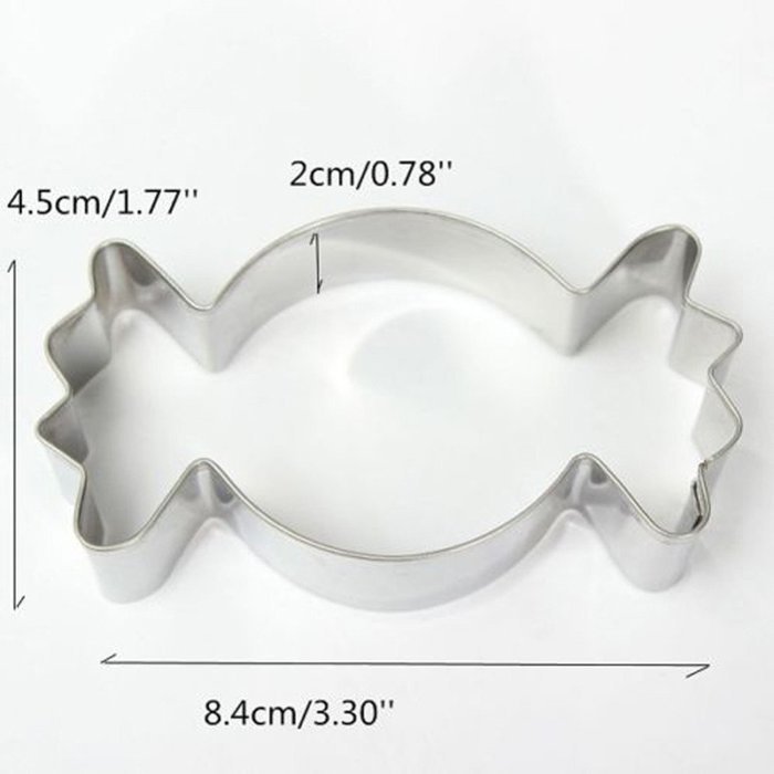 2 Pcs/ Stainless Steel Candy Shape Cookie Cutter Biscuit Cake Baking Mold Mould N2