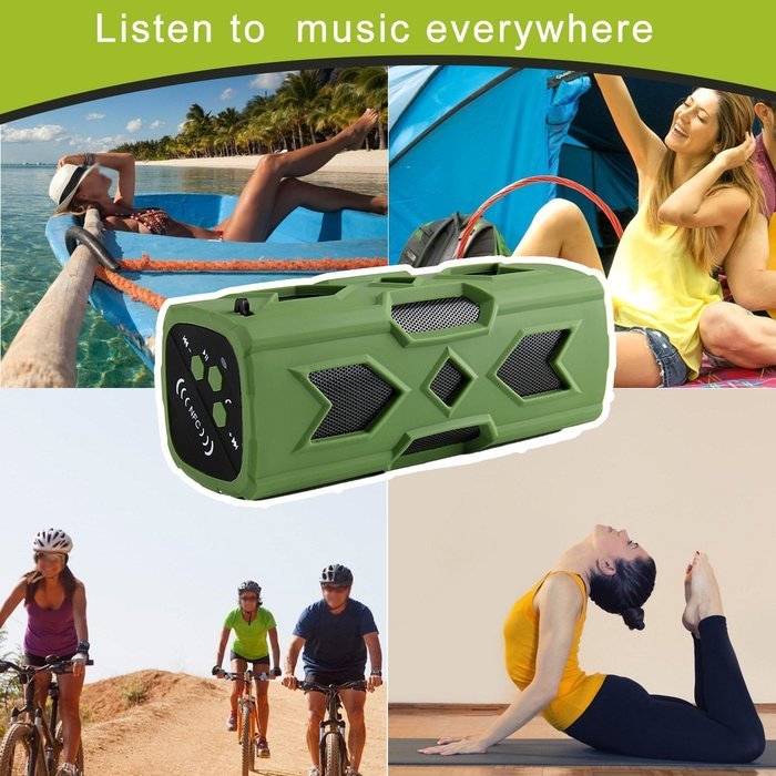 Bluetooth Speakers,GKTech Portable Wireless Waterproof Speaker Build-in NFC Technology,Power Bank and Microphone... N14