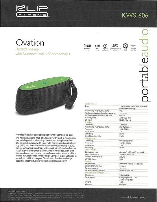 Ovation Wireless Portable Bluetooth Speaker