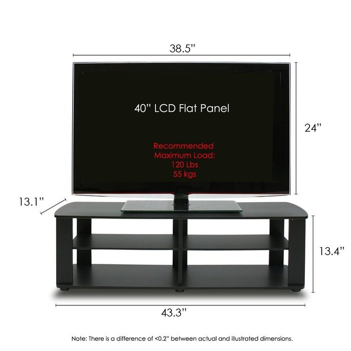 Furinno 11191BK THE Entertainment Center TV Stand, Black N2