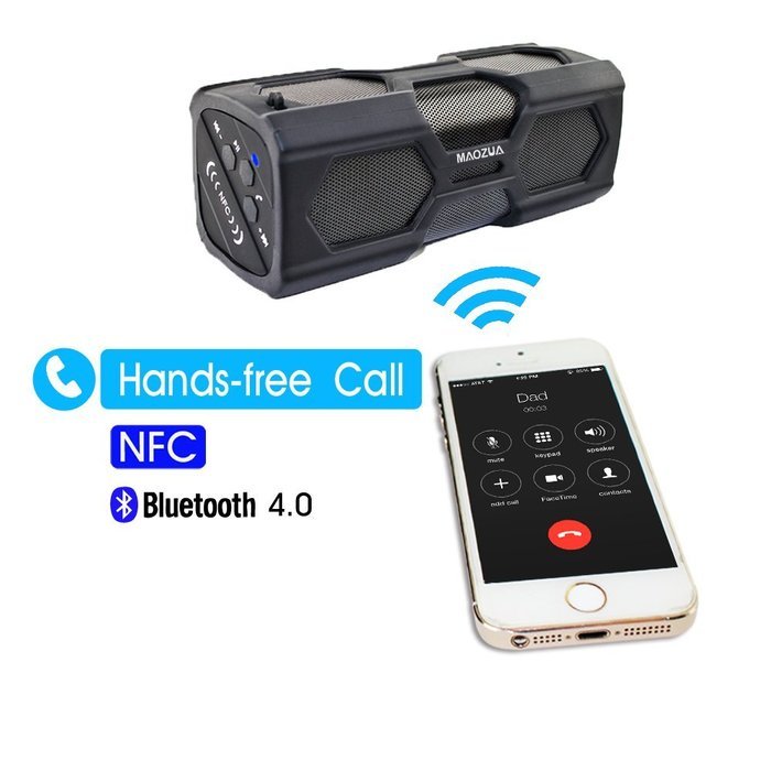 MAOZUA Portable Wireless Bluetooth Speaker Charger Water Resistant Built in Microphone 3600mAh Battery of NFC... N2