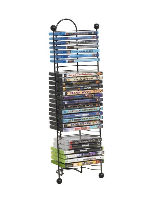 Atlantic 63712035 Nestable 52 DVD/BluRay Games Tower - Gunmetal N3
