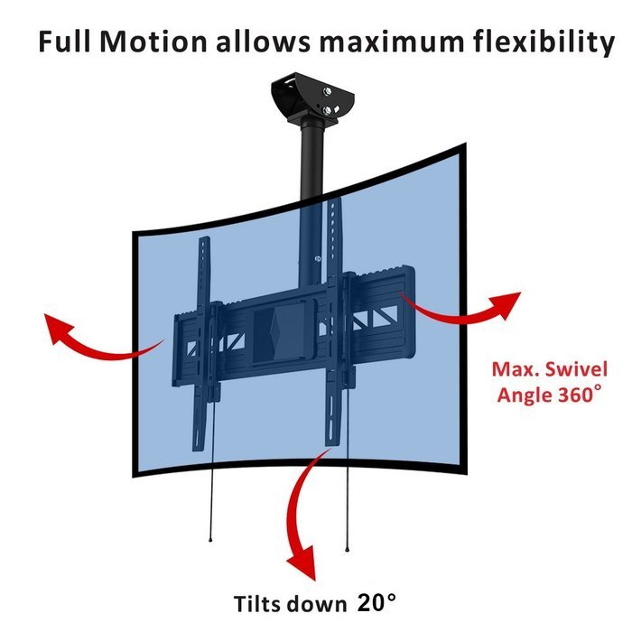 Loctek CM1 Adjustable Tilting Wall Ceiling TV Mount Fits most 26-55" LCD LED Plasma Monitor Flat Panel Screen... N13