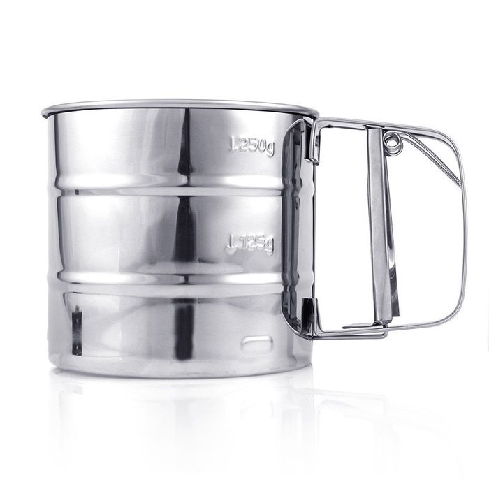 Stainless Steel 3 Cup Flour Sifter/ Sieve, Great for Sifting Flour,Confectioners Sugar, Cocoa Powder and Other... N3