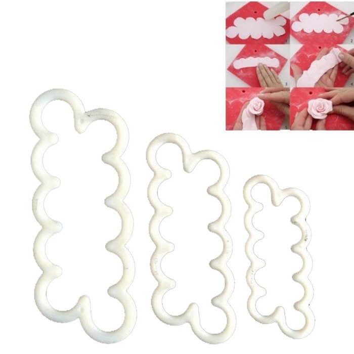 Young Pan Cake Decorating Gumpaste Flowers & The Easiest Rose Ever Small Cutter Set of 3