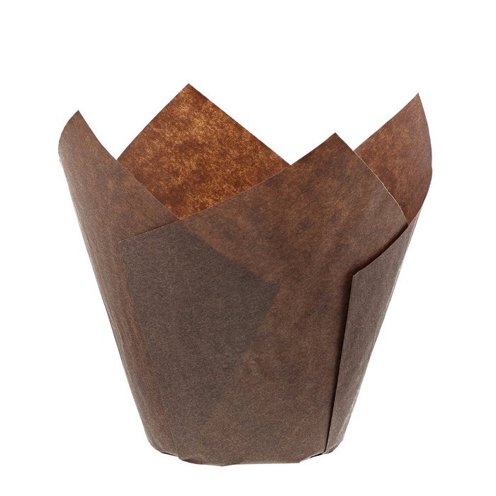 Royal Brown Tulip Style Baking Cups, Large, Sleeve of 200 N8