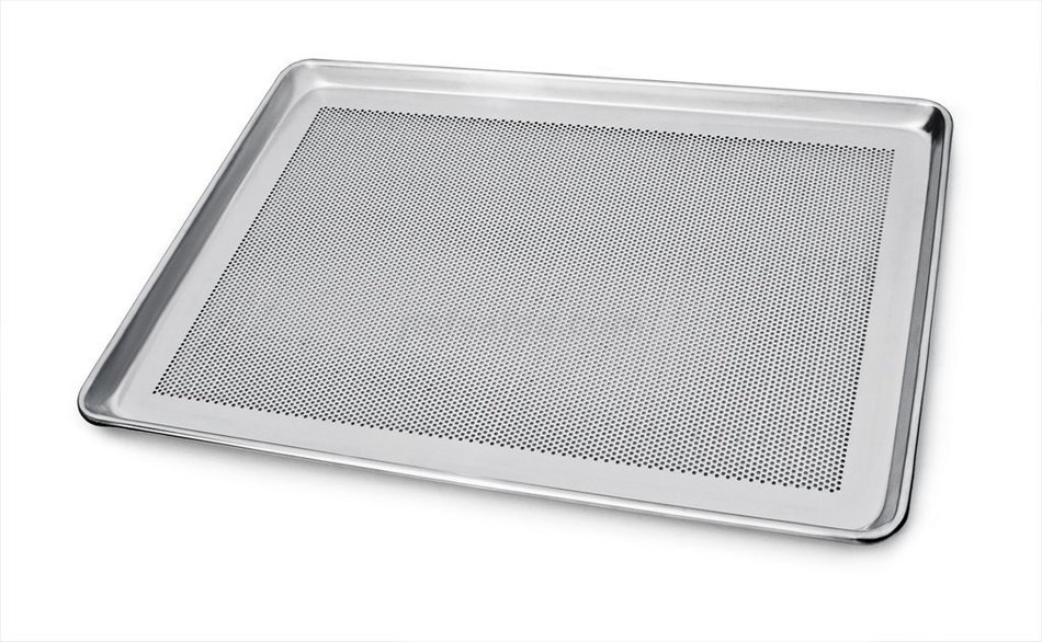 New Star Foodservice 36725 18 Gauge Aluminum Perforated Sheet Pan Bun Pan (Set of 12), 13" by 18", Silver